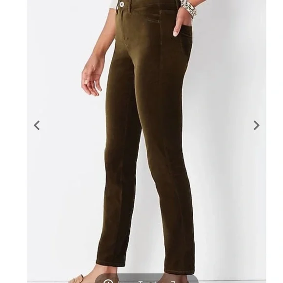 J. Jill High-Rise 5-Pocket Velveteen Stretch Jeans in Green Size 16 - Picture 3 of 9